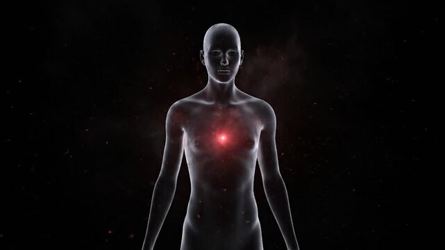Human Body Energy Field Visualization - A Medical Concept.