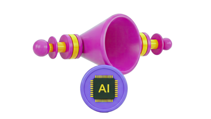 AI Chip and Megaphone Symbol