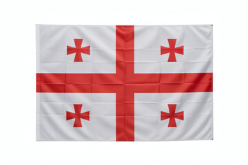 Obraz premium Georgia flag waving, symbolizing national pride, cultural identity, and historical significance for patriotic displays