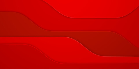 Vibrant red abstract background featuring wavy layers and subtle shading, creating a dynamic visual effect.