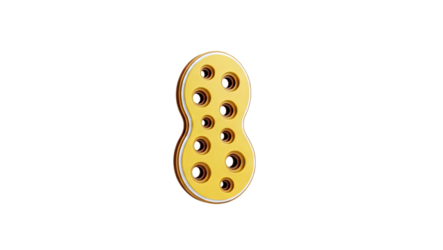 Peanut-shaped object with multiple holes - Powered by Adobe