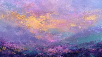 Fototapeta premium Colorful Abstract Landscape with Vibrant Purple and Yellow Tones