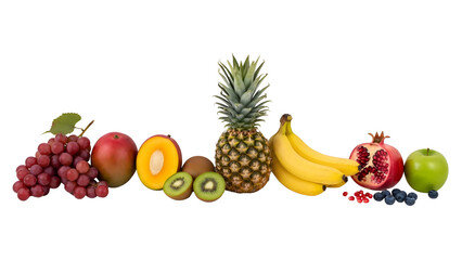 Fresh fruit isolated on transparent background 