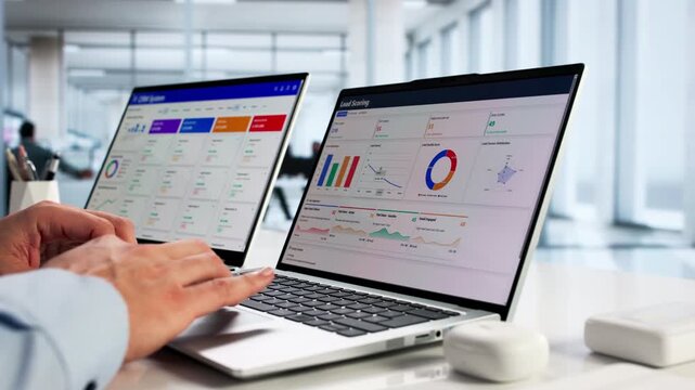 Man Using CRM Software