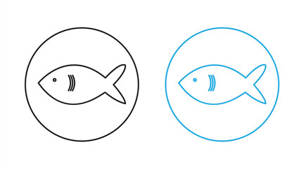 fish icon, on white background, vector illustration