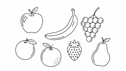 set of fruits and vegetables