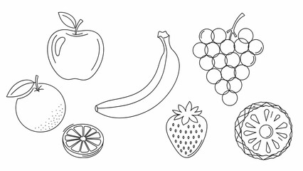set of fruits and vegetables