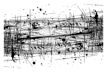 Chaotic grunge texture with sharp scratches and messy ink splatters
