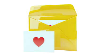 Yellow Envelope with Heart Card
