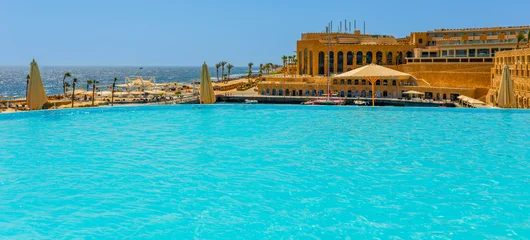 Fototapete Türkis Beautiful views of the sunny coastline of Sahl Hasheesh, Hurghada, Egypt for background  © serhii