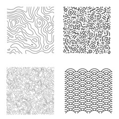 A 4 Collection of Abstract Pattern with transparent background 