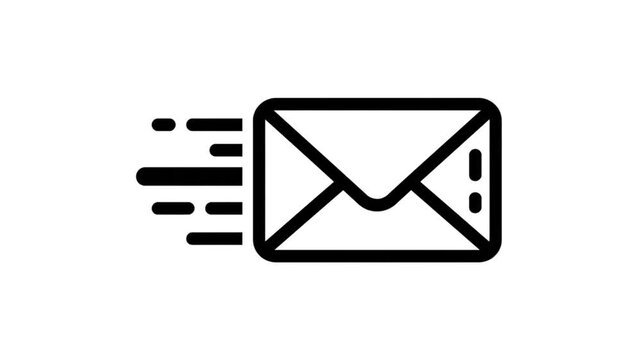 a fast and efficient email communication system with a speeding envelope icon Video Footage