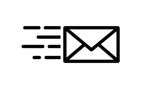 a simple icon of a speeding envelope with motion lines Video Footage