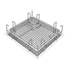Wire mesh gabion basket metal grid wire frame.