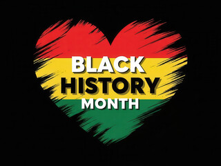 A heart shaped design celebrating black history month with pan african colors