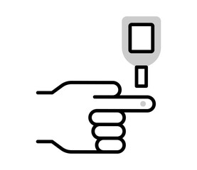 血糖値測定器のアイコンイラスト　ベクター