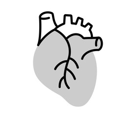 シンプルな心臓のアイコンイラスト　ベクター