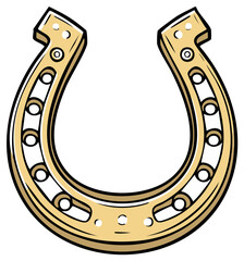 Golden Horseshoe Symbol Lucky Charm Illustration