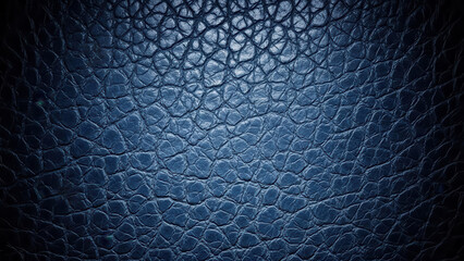 Detailed close up of textured blue leather surface ideal for backgrounds