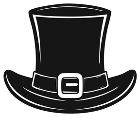 Black and white illustration of a festive top hat