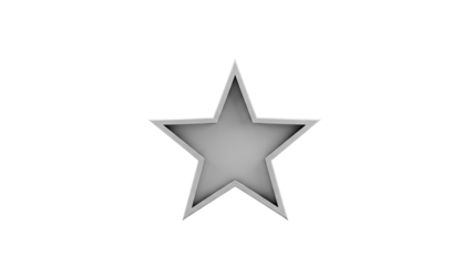 Silver 3D Star Outline