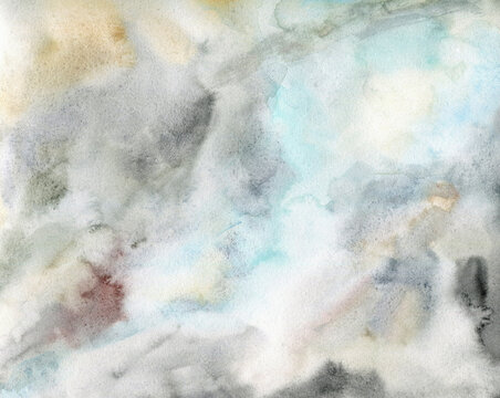 grey and blue delicate watercolor art