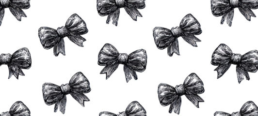Black bow pattern on transparent background