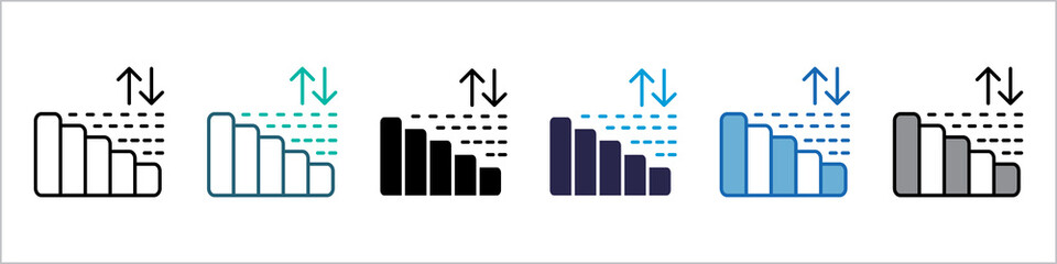 Data Chart Single Icon Set Multistyle