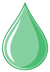 Green liquid drop illustration with simple outline