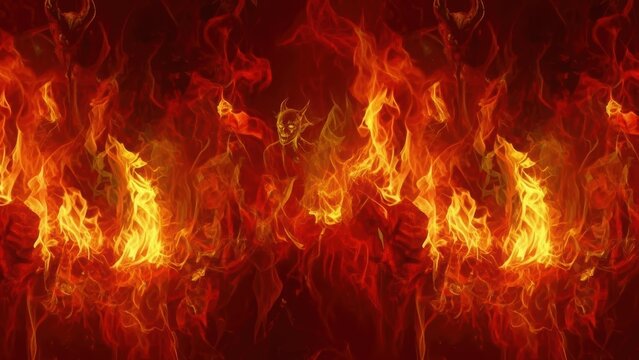 Intense flames engulfing with vibrant orange and red hues.
