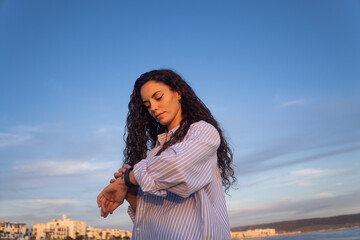 Woman Checking Her smartwatch 