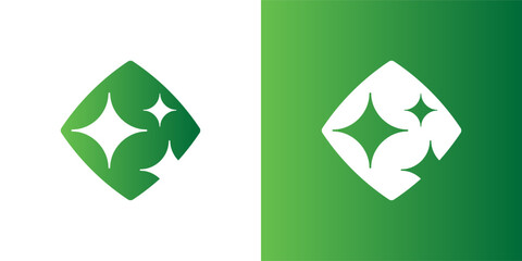 AI logo icon for artificial intelligence idea. Vector badge with star detail and futuristic circle shape. Creative gradient design for chatbot software business apps UX signs and modern tech brands.