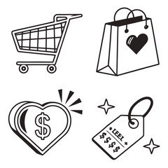 E-commerce and Retail Shopping Flat Vector Icon Collection