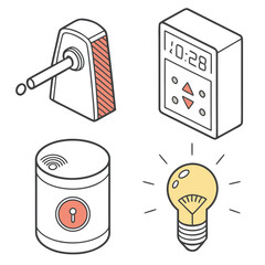 Intelligent Home Technology and Connected Devices Icon Set