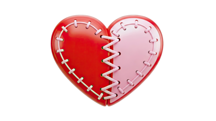 Heart stitched together