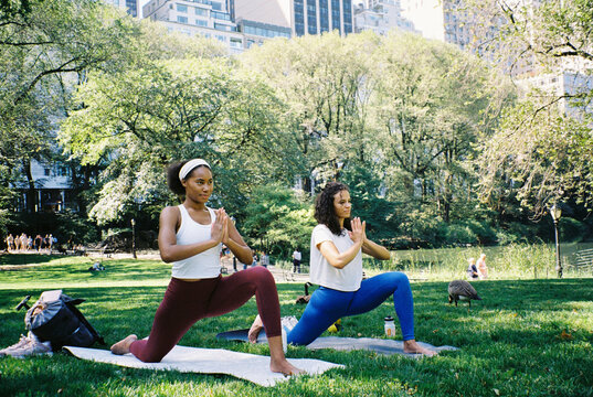 Yoga group in Central Park, NYC