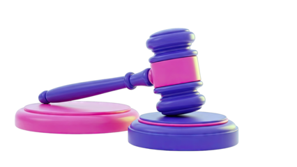 Gavel and Sounding Block - Purple and Pink