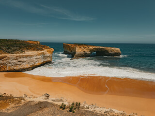 London Bridge Coastal Landscape on Great Ocean Road, Victoria, Australia
