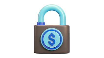 3D Rendered Padlock with Dollar Sign