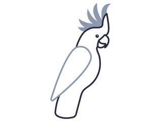 Cockatoo icon. Zoo icon outline. Simple vector illustration in modern thin line style.