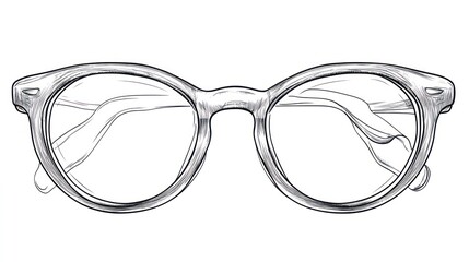 Vintage eyeglasses illustration on white stylish eye wear vector graphic