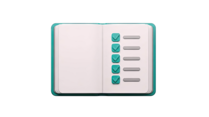 Checklist Notebook with Green Checkmarks