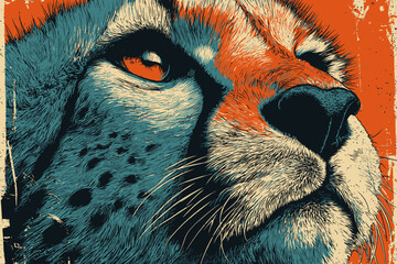 Artistic Predator Concept: Profile View of a Cheetah with Textured Fur