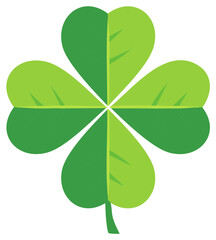Green Clover Leaf Symbol Fresh Lucky Charm Four Leaf Silhouette Illustration