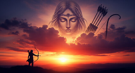 lord shri ram jee with sunset view