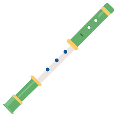 Green and White Recorder with Blue Dots for Sound Production in Musical Education
