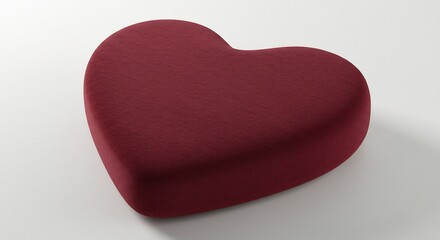 柔らかな光に優しく包まれた深紅のハート ふっくらとした曲線が愛と温もりを表現し見る人の心に静かに語りかける. AI Generated