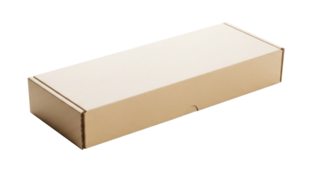 Flat Cardboard Mailer Packaging Box Isolated on Transparent Background