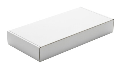 Flat Cardboard Mailer Packaging Box Isolated on Transparent Background