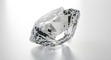 白い光を受けてまばゆく輝くダイヤモンドのクローズアップ 透明な宝石が放つ美しいきらめき. AI Generated